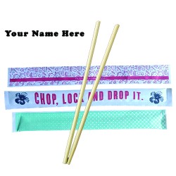 Custom Logo Sleeve Enclosed 9" Individual Chopsticks 2000 Pairs