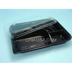12 Inch Bento Lunch Box 5-Comp w-Lid J8306 300ct